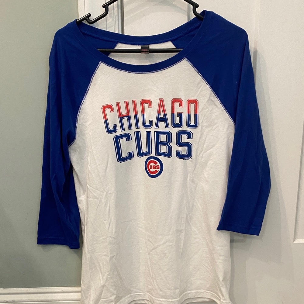 District Blue and White Women's Long Sleeve Tee